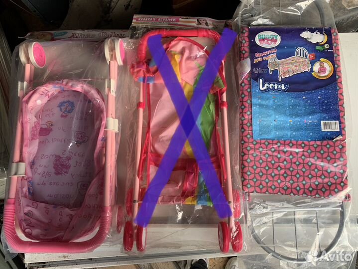 Коляска для куклы люлька и кроватка новые