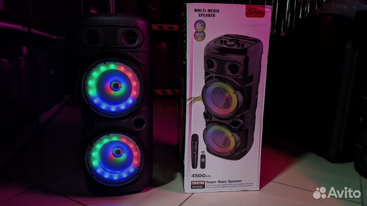 Колонка Speaker 150вт с подсветкой и микрофоном