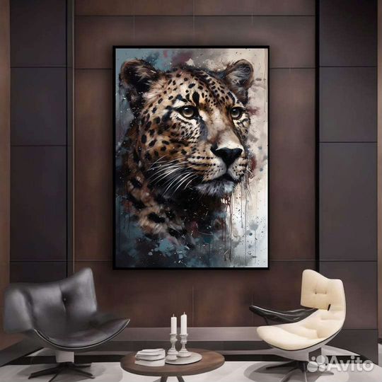 Интерьерная картина маслом леопард