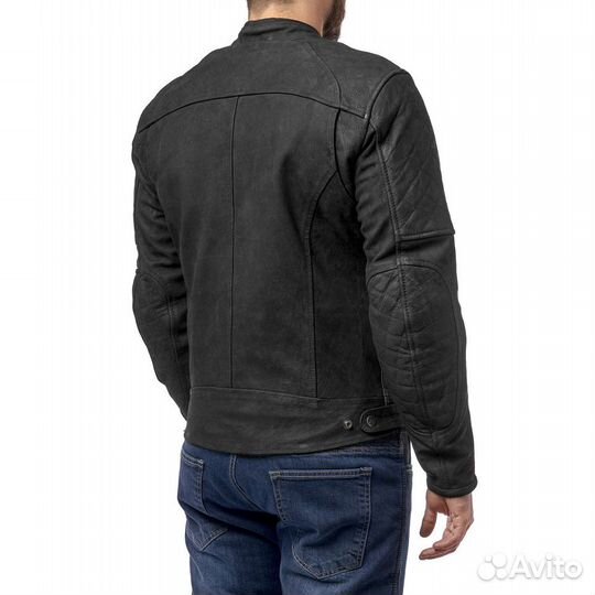 Moteq Armada классическая мотокуртка черная кожана