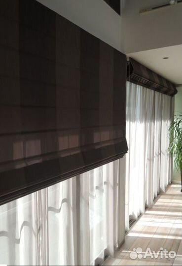 Римские шторы + Тюль-вуаль