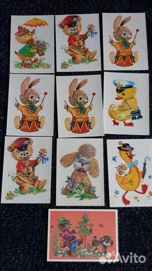 Открытки советские маленькие, собаки, Манилова