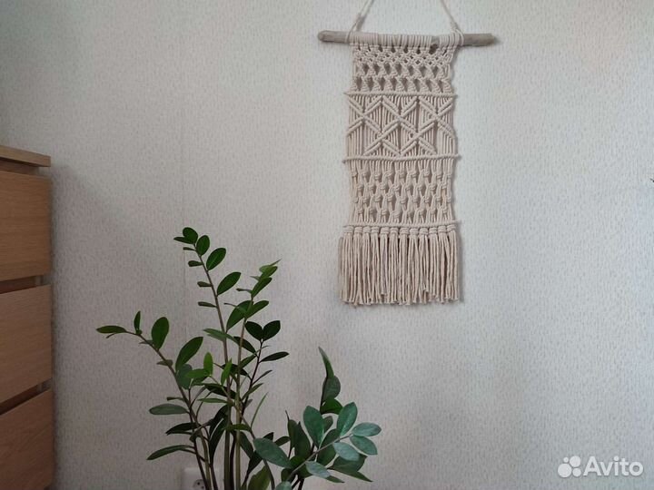 Макраме панно настенное хендмейд дрифтвуд