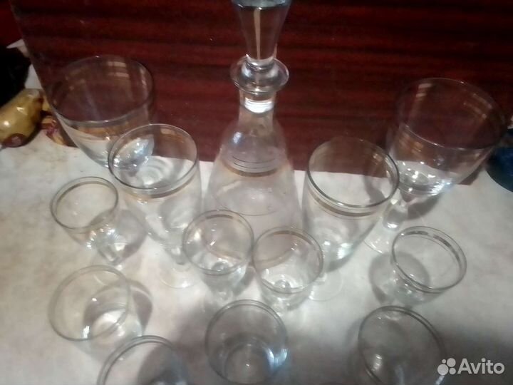 Графин с рюмками, фужерами, стопками СССР