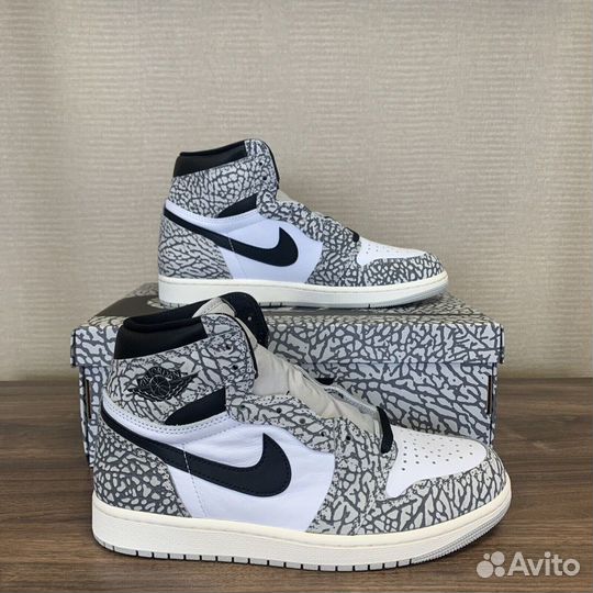 Air Jordan 1 Retro High OG White Cement оригинал