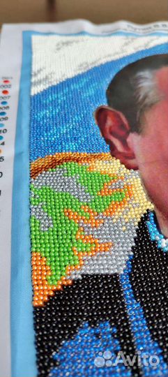 Портрет Путина вышивка бисером