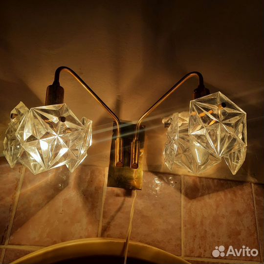 Бра СССР хрустальное 2- ламповое