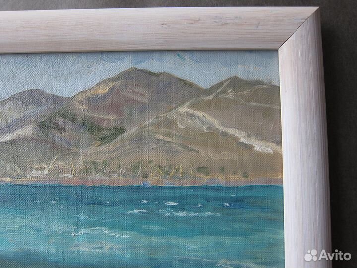 Картина маслом море пейзаж Новороссийск бухта