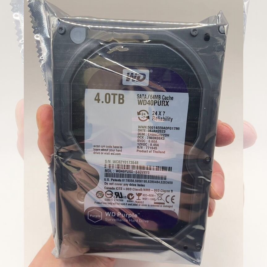 [WD40PURX] 4тб Wd Purple Wd40purx