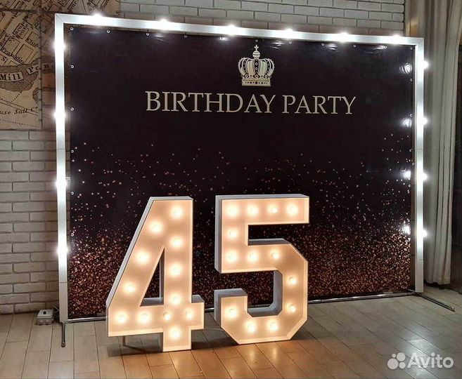 Цифры с лампочками на Юбилей или День Рождения