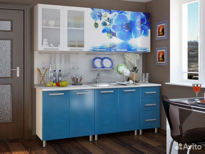 Кухня 2,0 м Лазурь Люкс аю