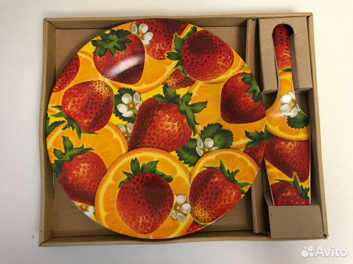 Фарфоровый набор для торта с лопаткой