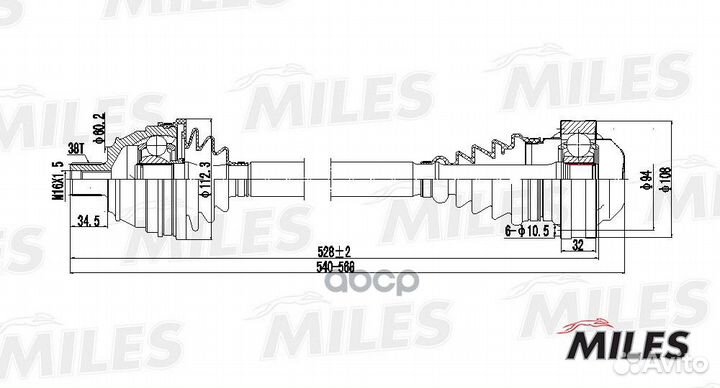 Привод в сборе VW transporter IV 1.9D-2.5 90-03