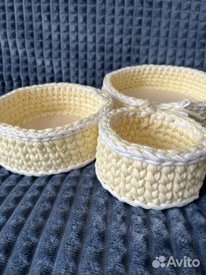 Корзина из трикотажной пряжи