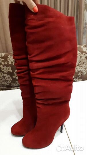 Сапоги зимние 34-35р красные