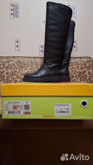 Сапоги зимние женские 37 новые кожаные нат.мех