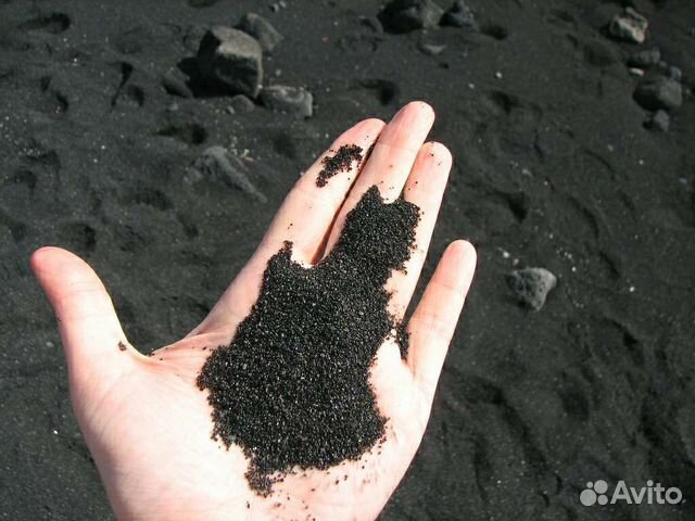 Песок чёрный для аквариума