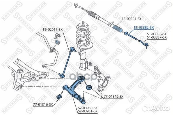 55-03382-SX тяга рулевая Fiat Panda all 03 55