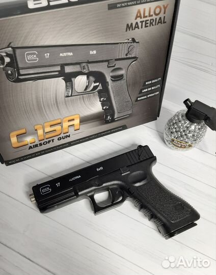 Детский пистолет металлический Glock17