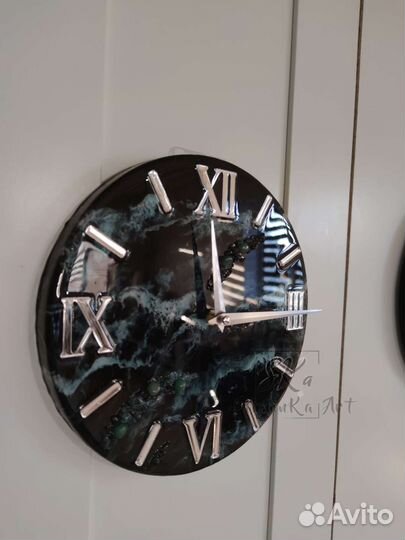 Часы настенные ручной работы. Из эпоксидной смолы