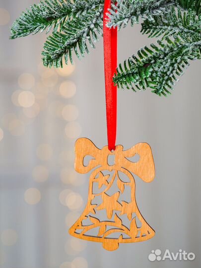 Елочное украшение, деревяные игрушки