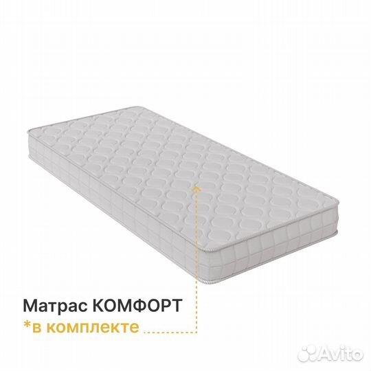 Односпальная кровать с матрасом 80, стандарт, Венге