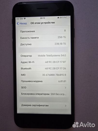 iPhone 8, 256 ГБ