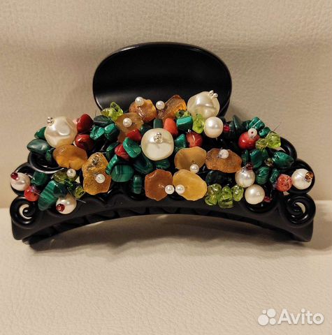 Заколка для волос краб, ручная работа