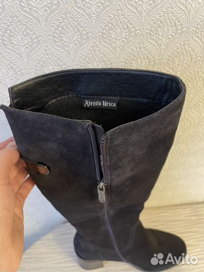 Сапоги зимние, натуральная замш