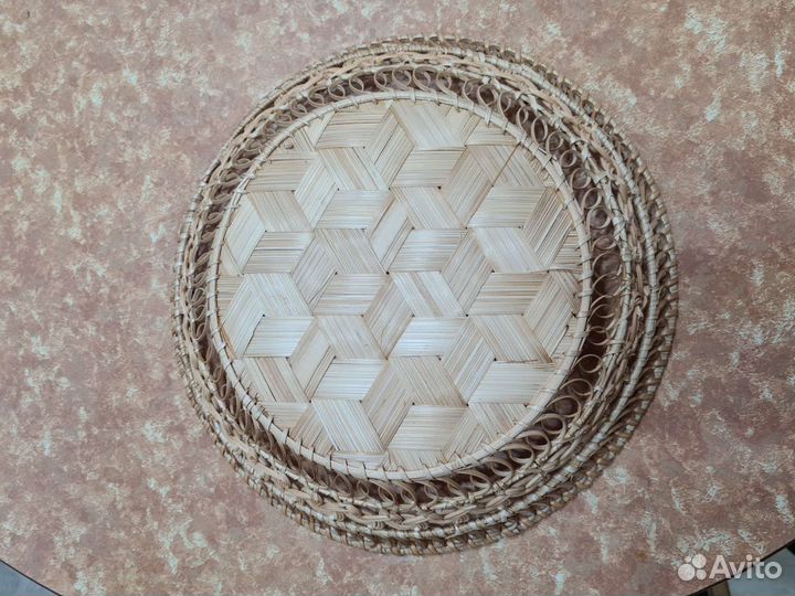 Плетёная тарелка корзина