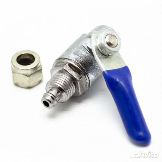 Кран врезной 1/4 с зажимной гайкой (квз 1/4)