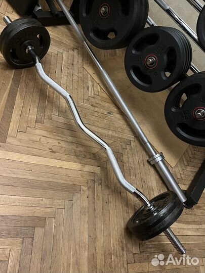 Штанга,гантели,блины и гриф Torneo и др инвентарь