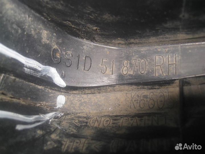 Брызговик задний правый Mazda 6 (GH) 2008