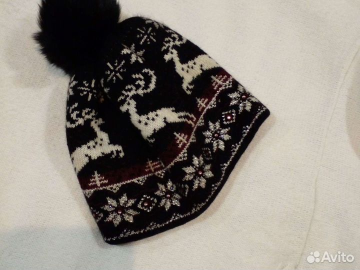 Зимние шапки с шарфами из Ангоры