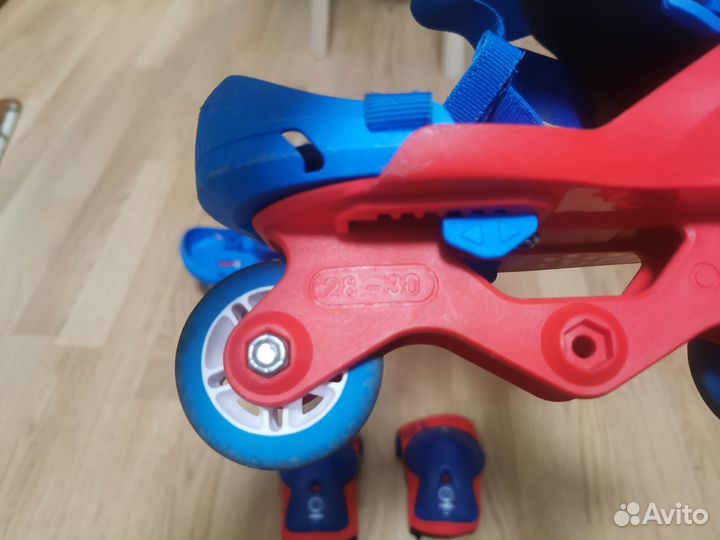 Детские раздвижные ролики на обувь 28 -30 с налоко