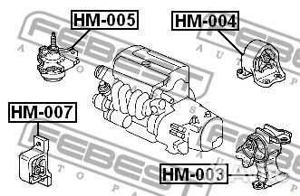 Febest HM-004 Опора двигателя honda CR-V 01-06 зад