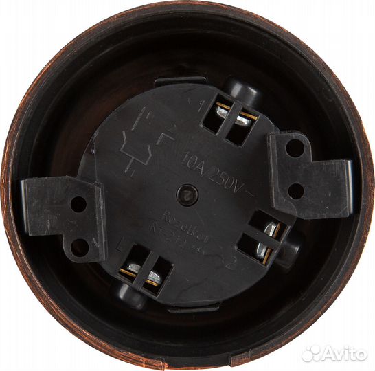 Выключатель Electraline двухклавишный медный век