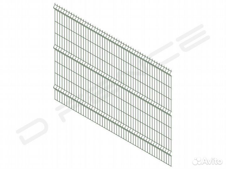 Забор 3D сетка, 3Д панель 2,7х1,47м д.3мм zn+пп