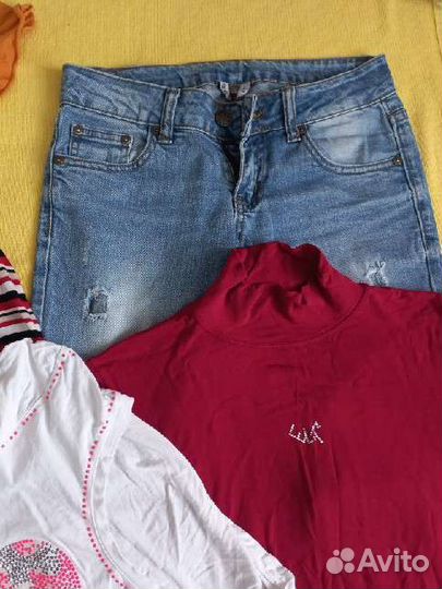 Вещи пакетом на девушку 40 42подростка 158, джинсы
