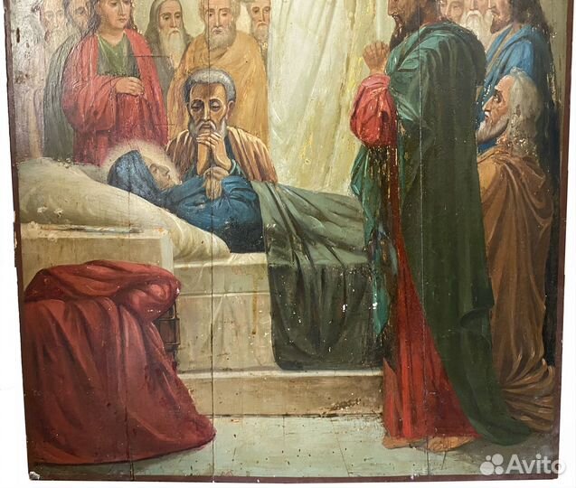 Храмовая икона Успение старинная 19 век