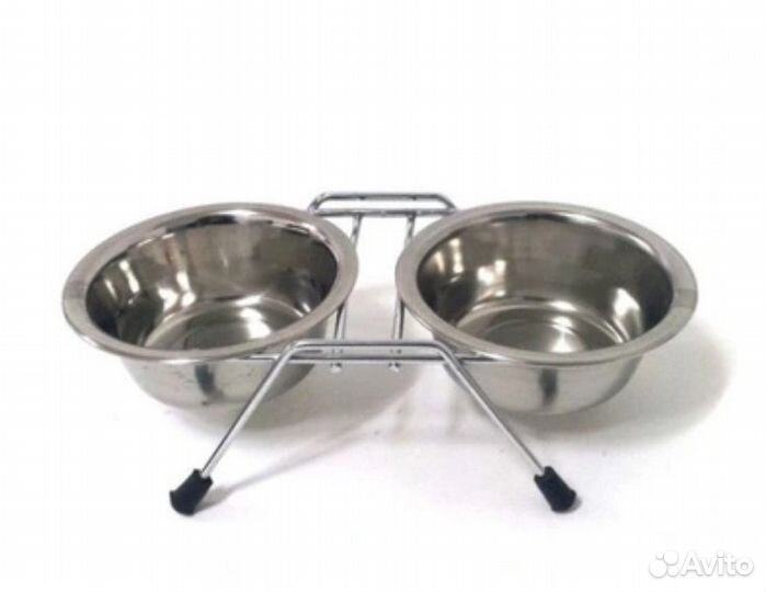 Миски нерж на подставке для кошки, 2х0.23л