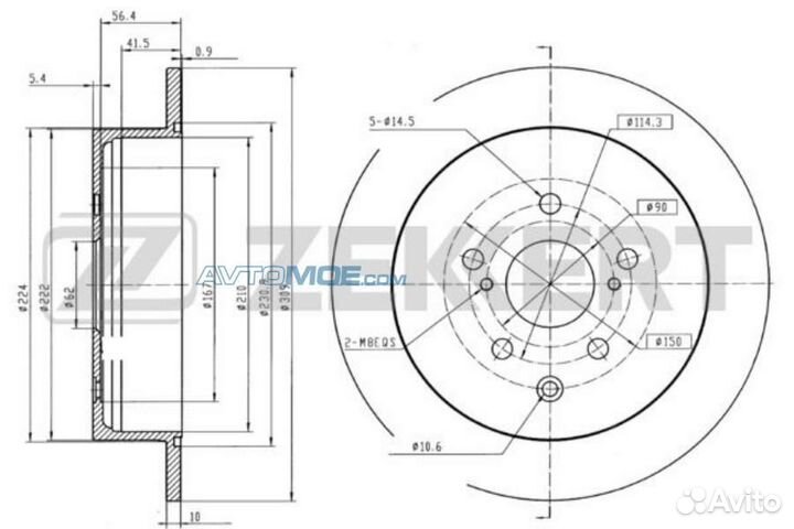 Диск торм. зад. Lexus RX270/350/450H 08- BS5824 ze