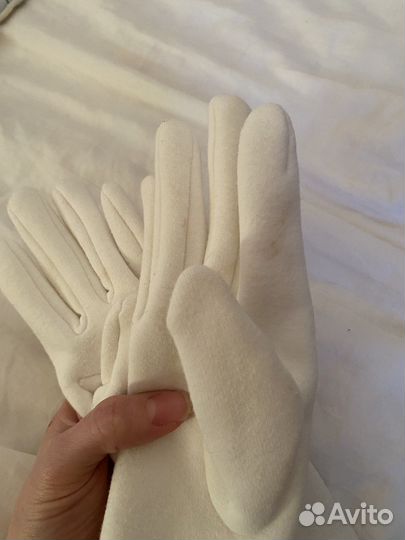 Вязаный ободок, перчатки, митенки