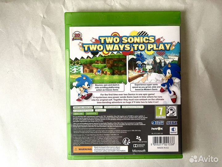 Sonic Generations Xbox 360 Xbox One