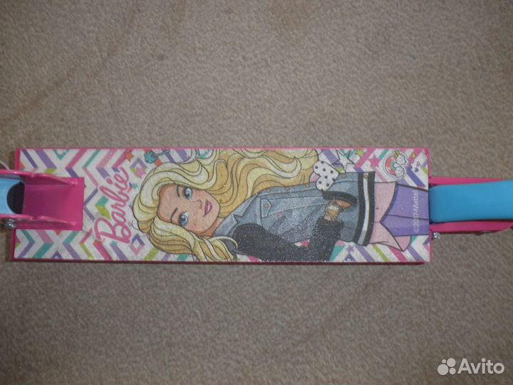 Самокат двухколесный складной для девочки, Barbie