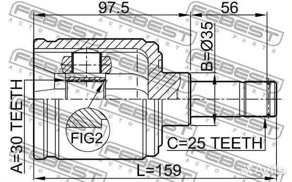 Шрус внутренний левый 30x35x25 (honda integra DC1