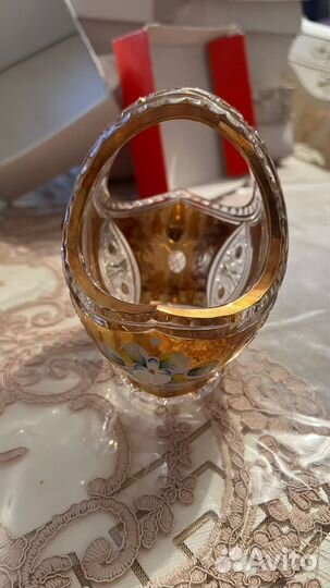 Хрустальная конфетница чехия