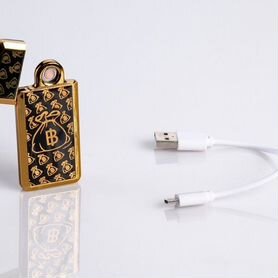 Зажигалка электронная "Биткоин", спираль, USB