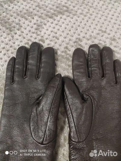 Высокие кожаные перчатки