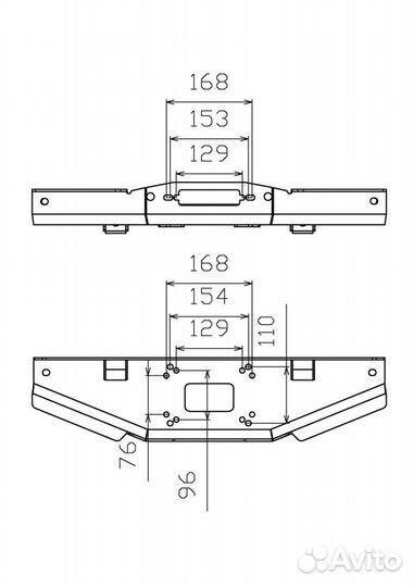 Площадка риф под лебёдку в бампер Toyota Fortuner